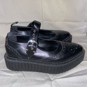 Lamoda Black platform loafers size 8